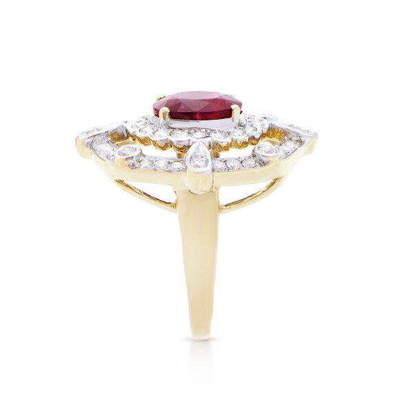 Certified Natural Ruby Diamond 14K Gold Ring - Picture 3 of 4